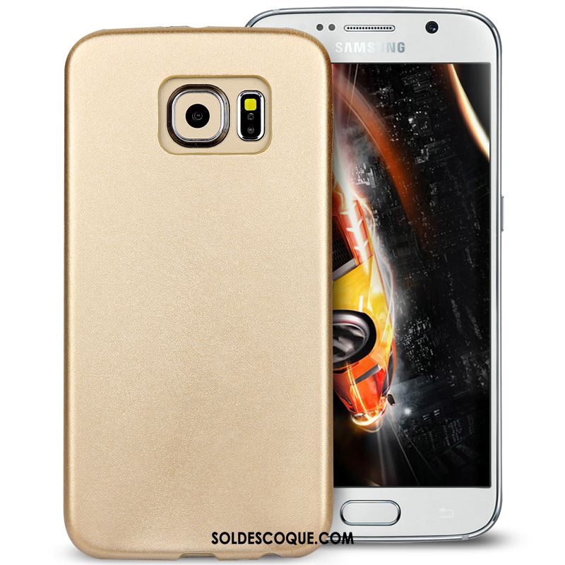 Coque Samsung Galaxy S6 Edge Incassable Protection Étui En Cuir Couvercle Arrière Or Soldes