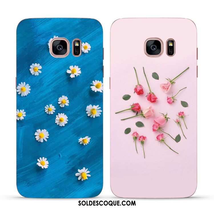 Coque Samsung Galaxy S6 Edge Étoile Noir Vent Fluide Doux Petite Marguerite Soldes