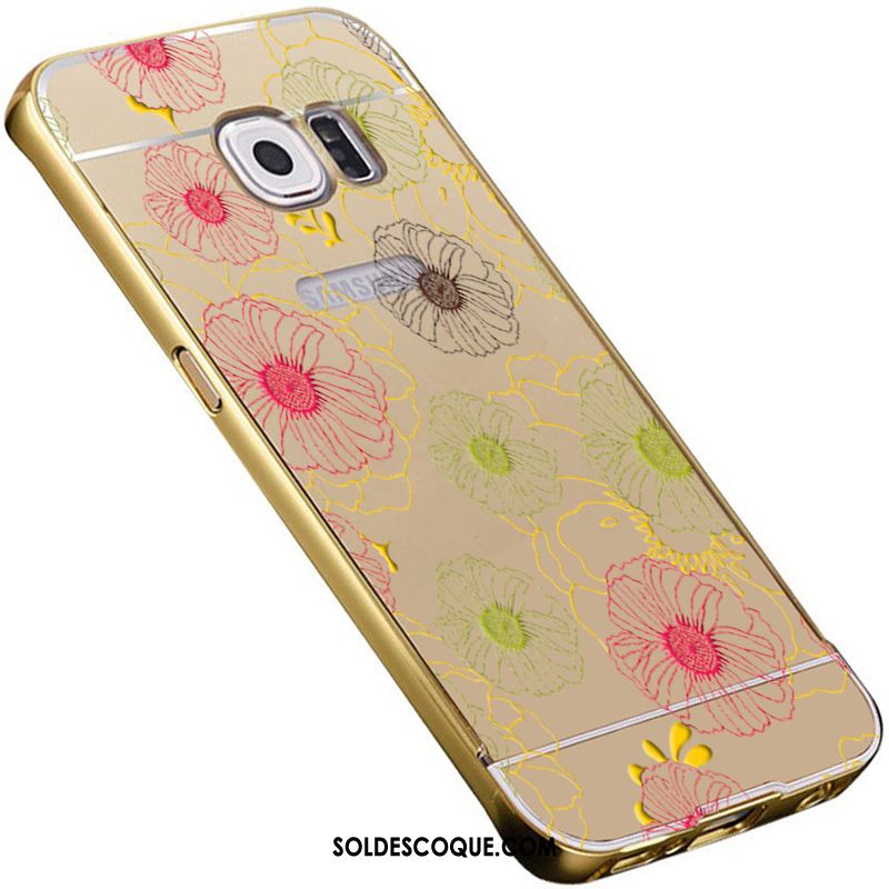 Coque Samsung Galaxy S6 Or Protection Étoile Miroir Métal Soldes