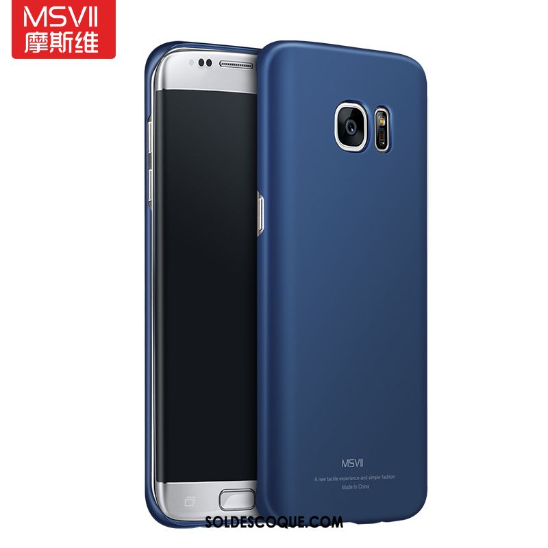 Coque Samsung Galaxy S7 Edge Bleu Téléphone Portable Délavé En Daim Étoile Protection Soldes