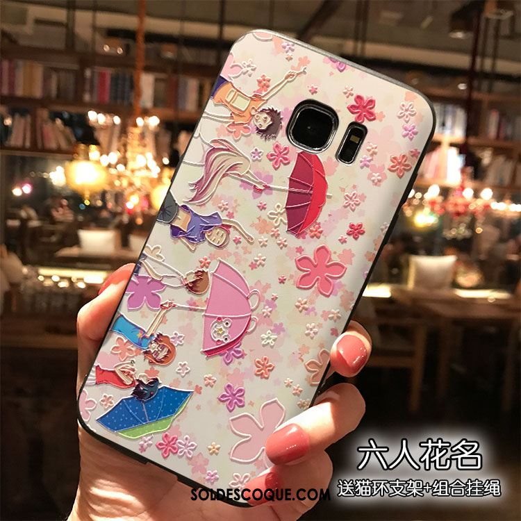 Coque Samsung Galaxy S7 Edge Dessin Animé Rose Silicone Téléphone Portable Étui En Ligne