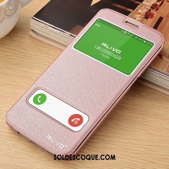 Coque Samsung Galaxy S7 Edge Incassable Ouvrir La Fenêtre Rose Téléphone Portable Protection Pas Cher