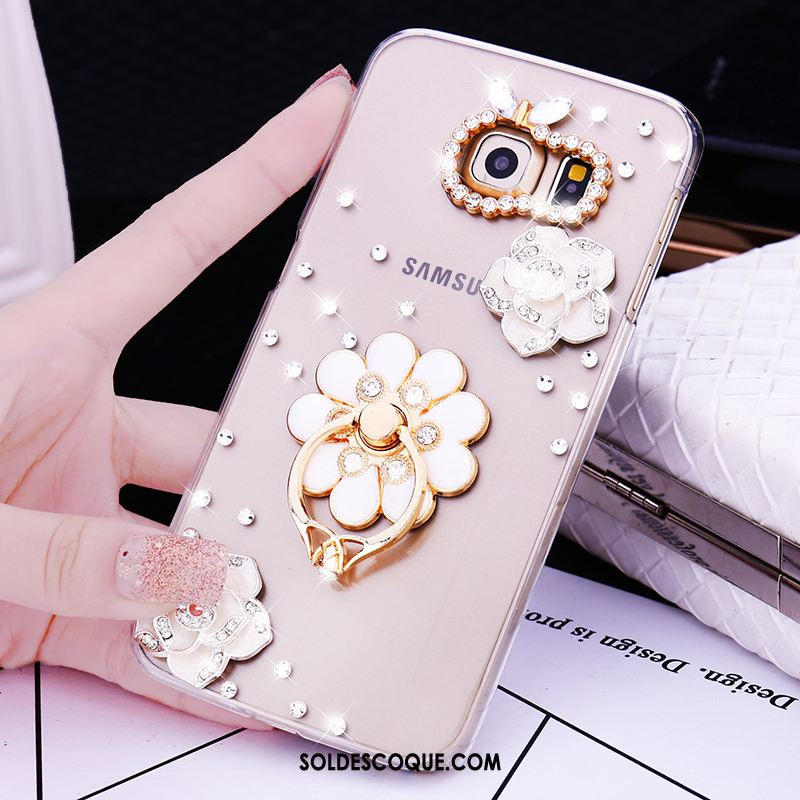 Coque Samsung Galaxy S7 Edge Or Étoile Étui Strass Anneau France