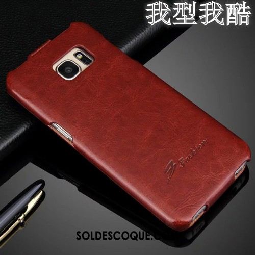 Coque Samsung Galaxy S7 Edge Protection Étui En Cuir Étoile Vin Rouge Téléphone Portable En Ligne