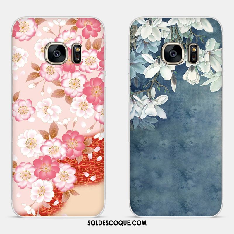 Coque Samsung Galaxy S7 Fleurs Incassable Étoile Silicone Fluide Doux En Vente