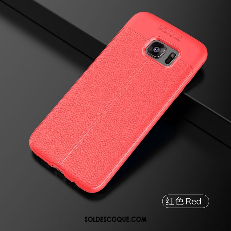 Coque Samsung Galaxy S7 Téléphone Portable Délavé En Daim Rouge Étoile Étui En Ligne