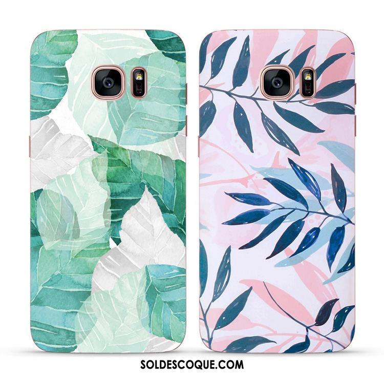 Coque Samsung Galaxy S7 Étoile Feuille Téléphone Portable Art Vert Housse Pas Cher