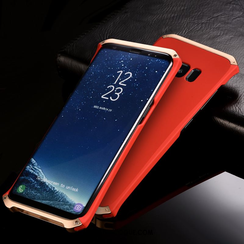 Coque Samsung Galaxy S8+ Délavé En Daim Tendance Étui Incassable Métal France