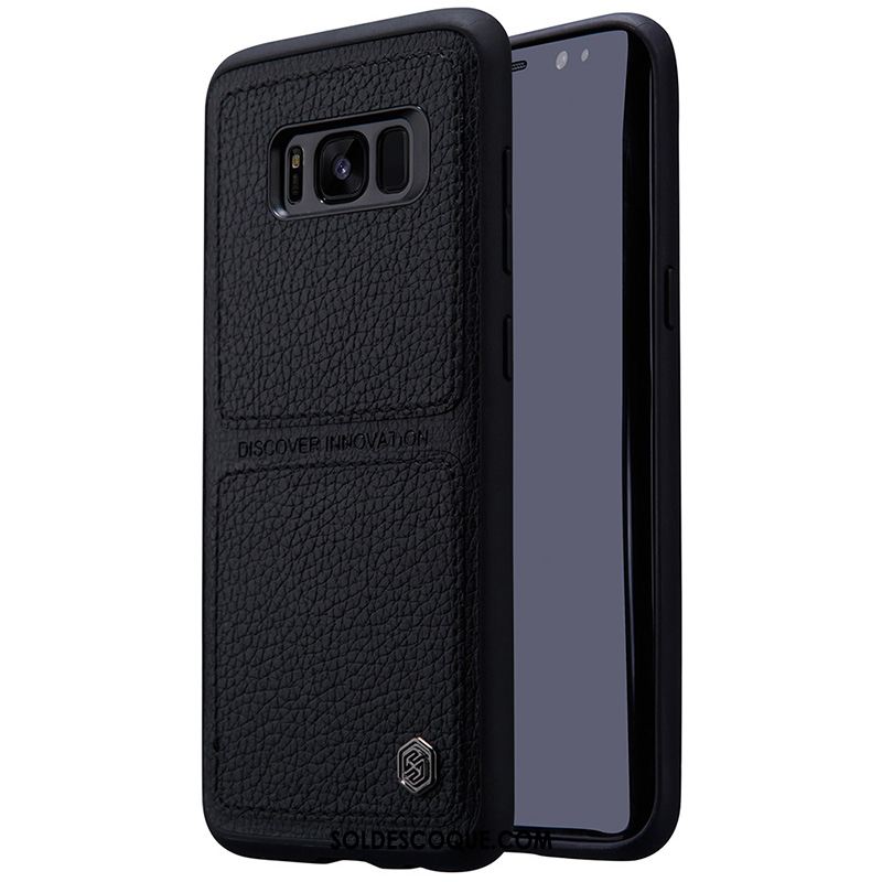 Coque Samsung Galaxy S8 Noir Étoile Incassable Or Étui En Cuir Soldes