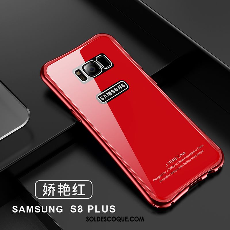 Coque Samsung Galaxy S8+ Personnalité Rouge Métal Étoile Téléphone Portable Housse Soldes