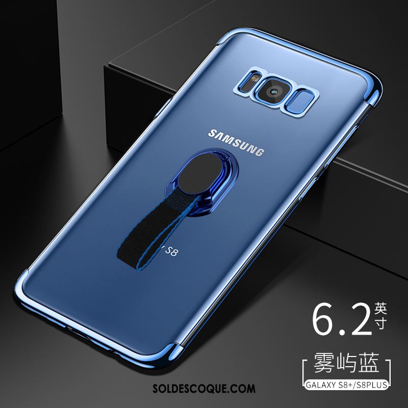 Coque Samsung Galaxy S8+ Transparent Téléphone Portable Personnalité Marque De Tendance Bleu Pas Cher