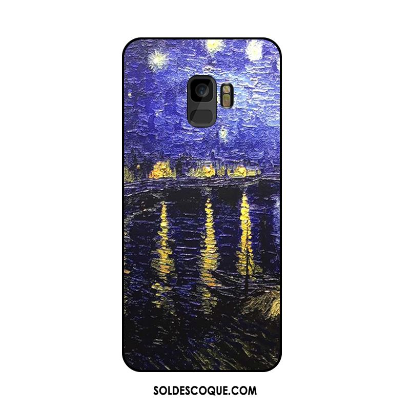 Coque Samsung Galaxy S9 Bleu Étoile Europe Ornements Suspendus Protection Soldes