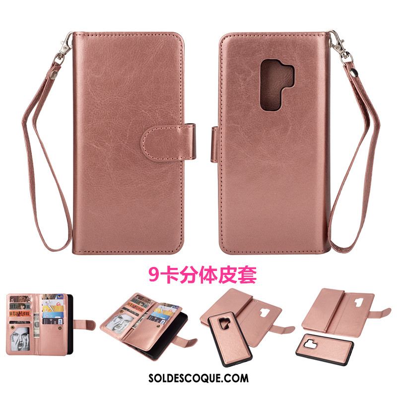 Coque Samsung Galaxy S9+ Carte Téléphone Portable Étui En Cuir Protection Or Rose En Vente