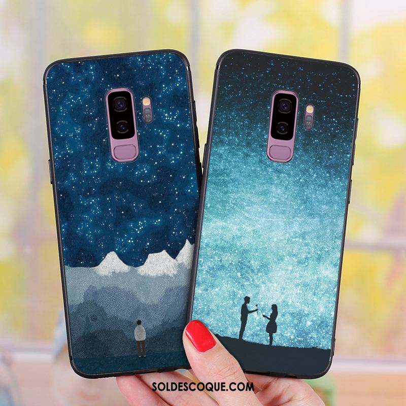 Coque Samsung Galaxy S9+ Ciel Étoilé Étui Bleu Tout Compris Amoureux En Ligne