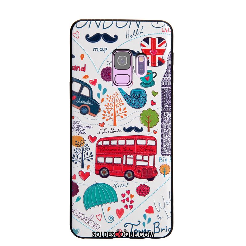 Coque Samsung Galaxy S9 Fluide Doux Personnalité Gaufrage Longue Multicolore Soldes