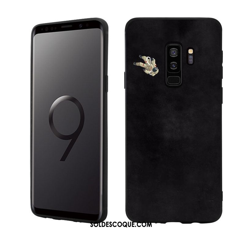 Coque Samsung Galaxy S9+ Fluide Doux Téléphone Portable Étoile Noir Personnalité Housse Soldes