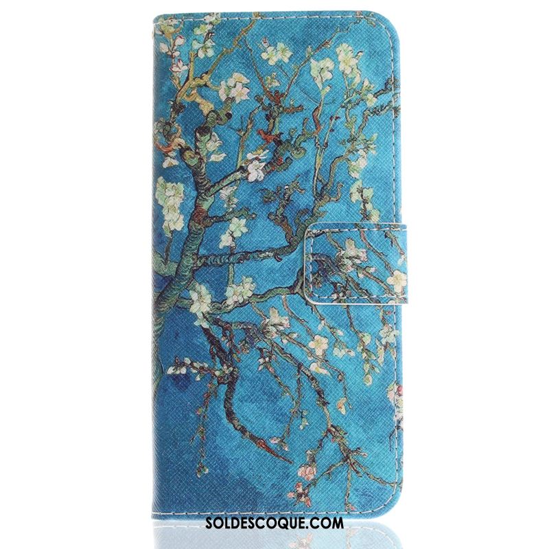 Coque Samsung Galaxy S9+ Peinture Protection Incassable Fleur Bleu Pas Cher