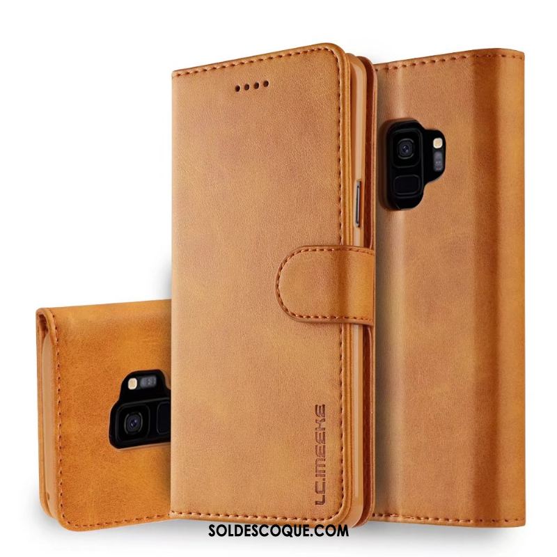 Coque Samsung Galaxy S9 Protection Cuir Véritable Business Étui En Cuir Légère Pas Cher