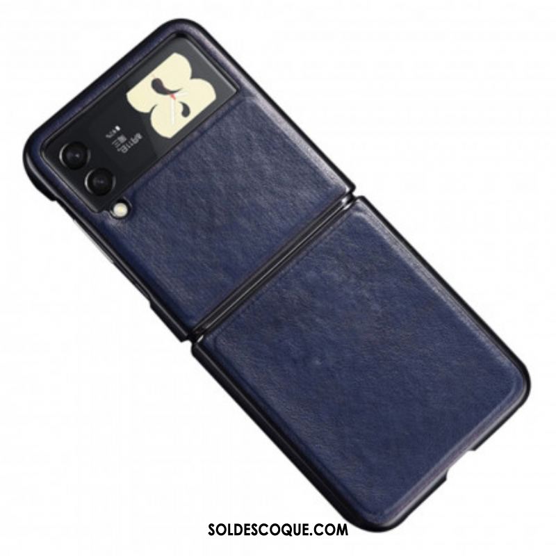 Coque Samsung Galaxy Z Flip 3 5G Effet Cuir Coutures