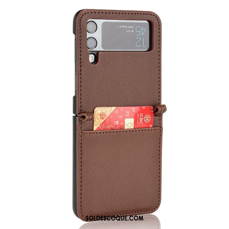 Coque Samsung Galaxy Z Flip 3 5G Style Cuir Litchi Porte-Carte