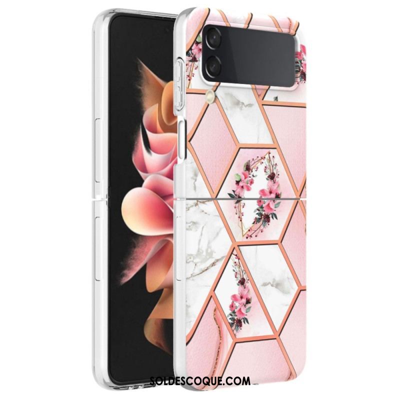 Coque Samsung Galaxy Z Flip 4 Marbre Floral