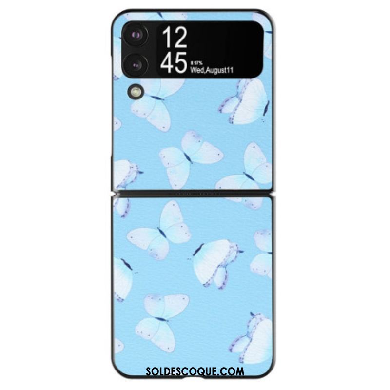 Coque Samsung Galaxy Z Flip 4 Simili Cuir Papillons