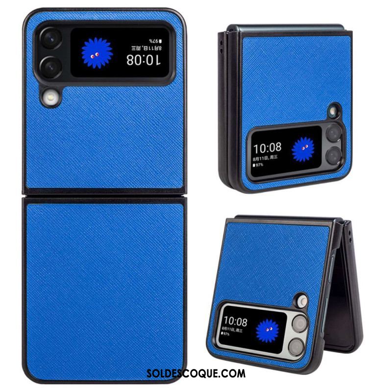 Coque Samsung Galaxy Z Flip 4 Simili Cuir Texturé