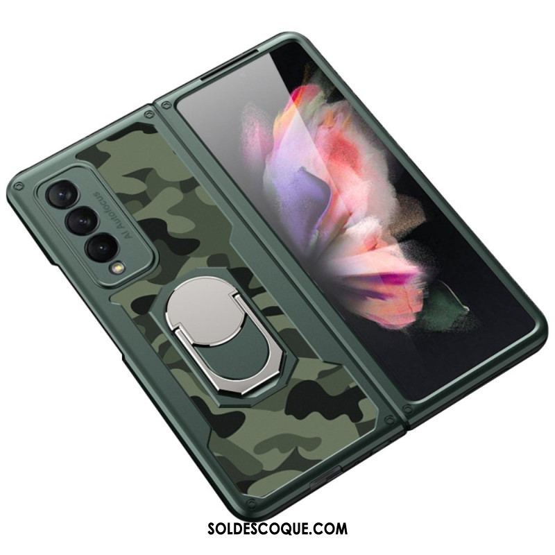 Coque Samsung Galaxy Z Fold 3 5G Camouflage Anneau-Support GKK