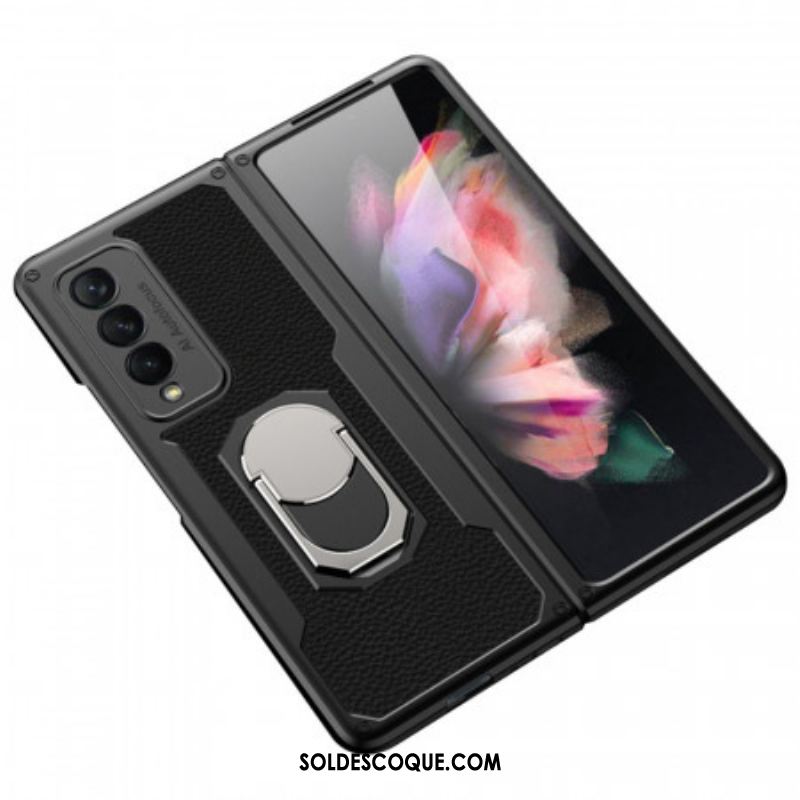 Coque Samsung Galaxy Z Fold 3 5G Cuir Litchi Anneau-Support GKK