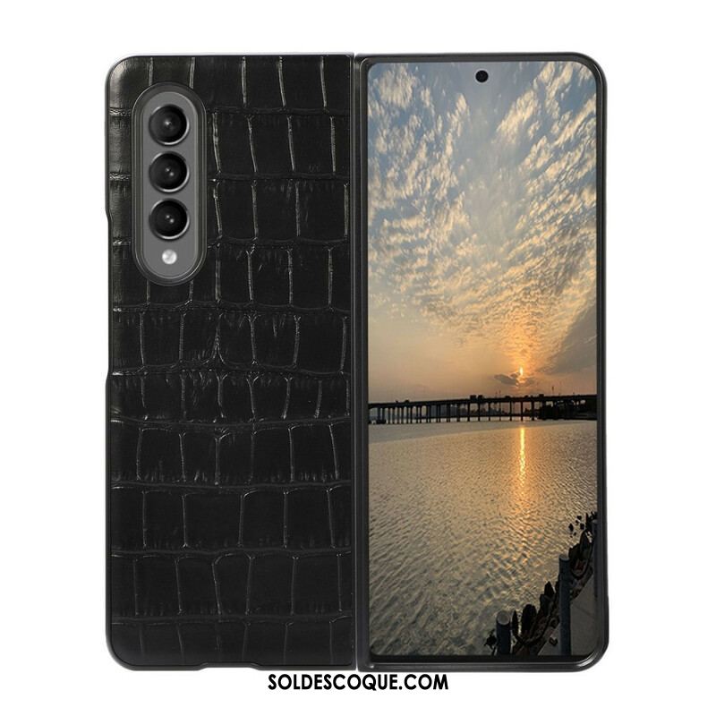 Coque Samsung Galaxy Z Fold 3 5G Cuir Véritable Crocodile