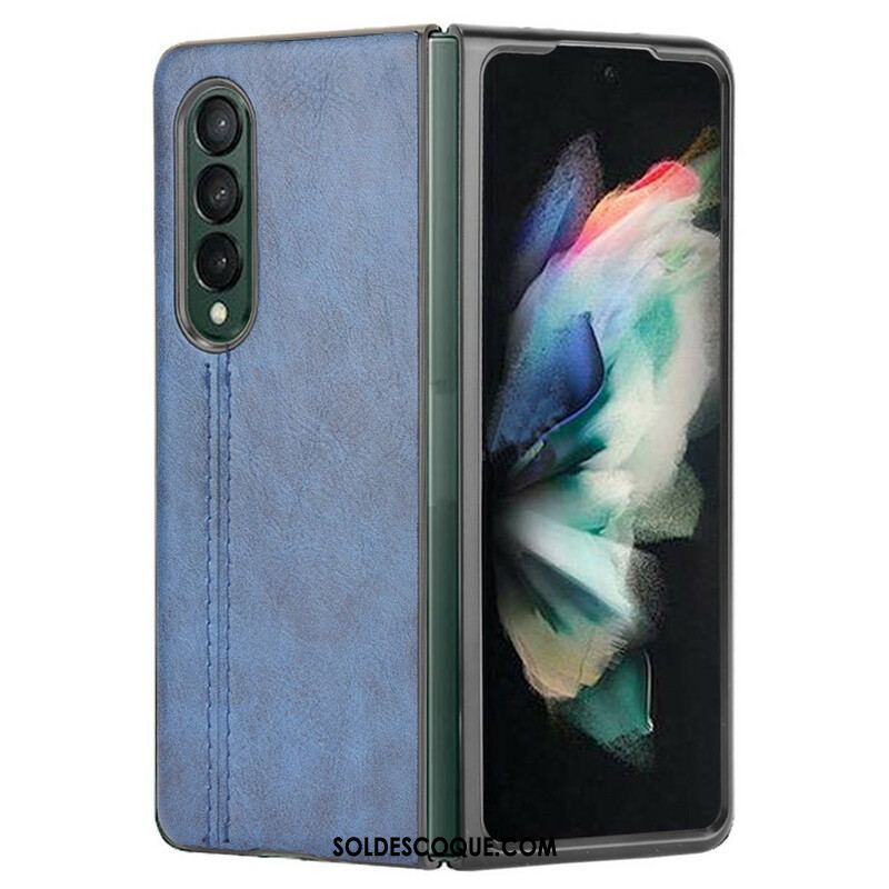 Coque Samsung Galaxy Z Fold 3 5G Effet Cuir Couture