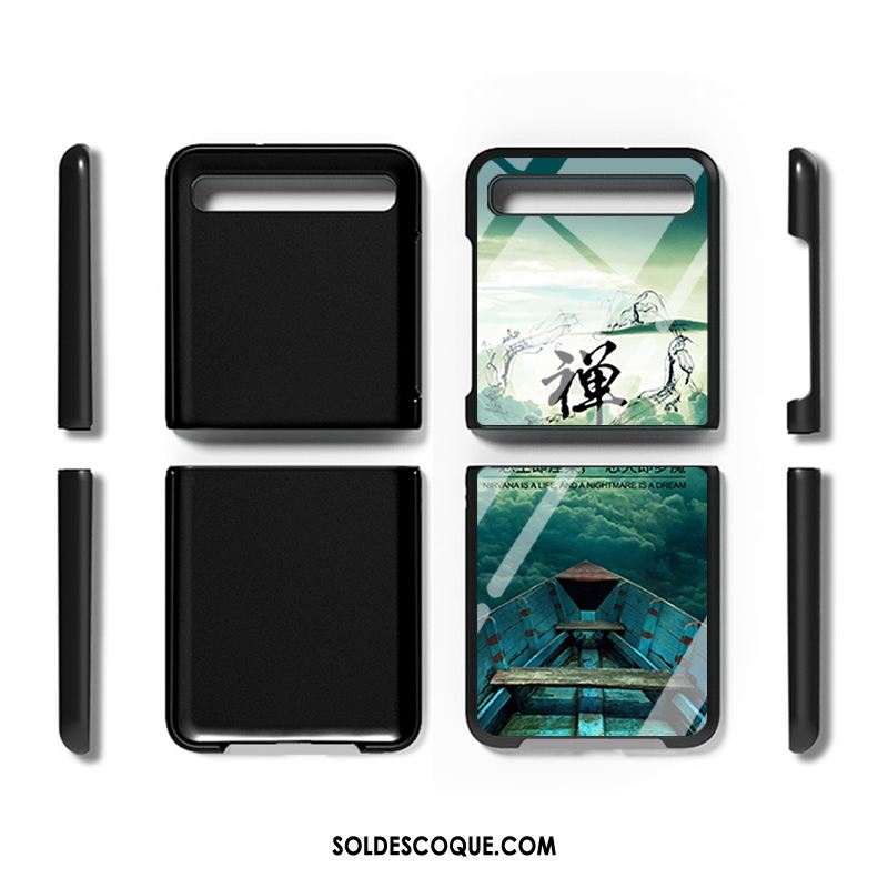 Coque Samsung Z Flip Amoureux Verre Étoile Téléphone Portable Nouveau Pas Cher