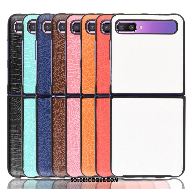 Coque Samsung Z Flip Crocodile Modèle Étoile Luxe Cuir Téléphone Portable Soldes