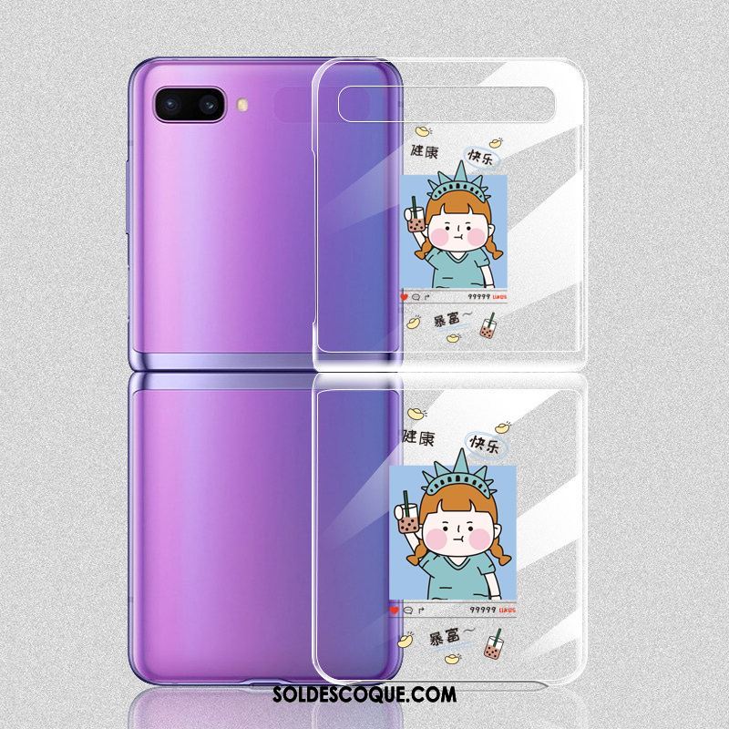 Coque Samsung Z Flip Transparent Marque De Tendance Étui Amoureux Dessin Animé Pas Cher