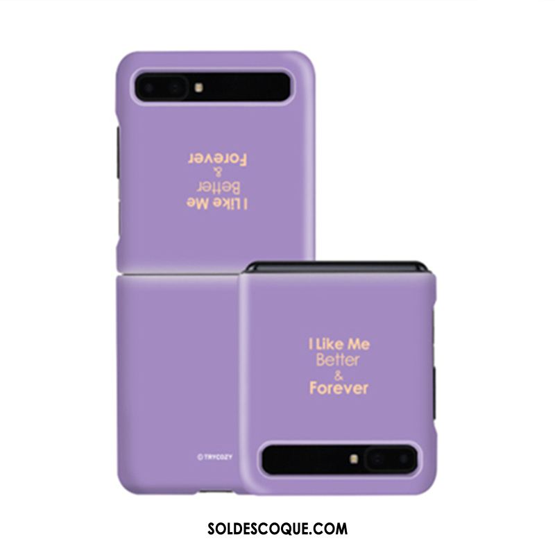 Coque Samsung Z Flip Étoile Protection Violet Simple Téléphone Portable Pas Cher