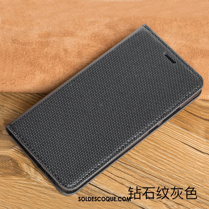 Coque Sony Xperia 1 Incassable Téléphone Portable Cuir Cuir Véritable Gris Pas Cher