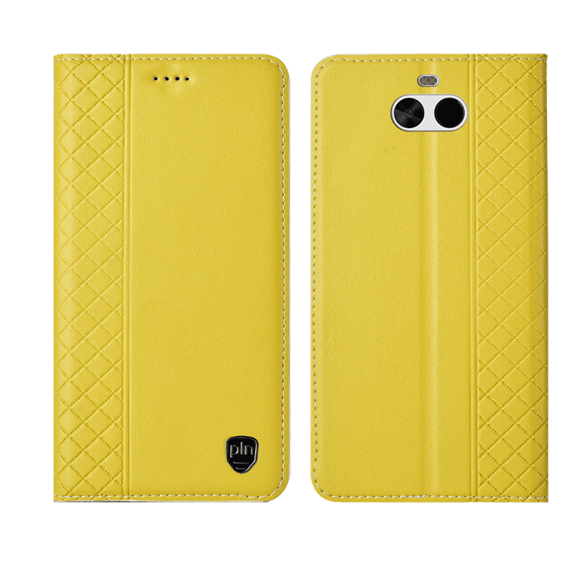 Coque Sony Xperia 10 Cuir Véritable Protection Clamshell Jaune Nouveau Soldes