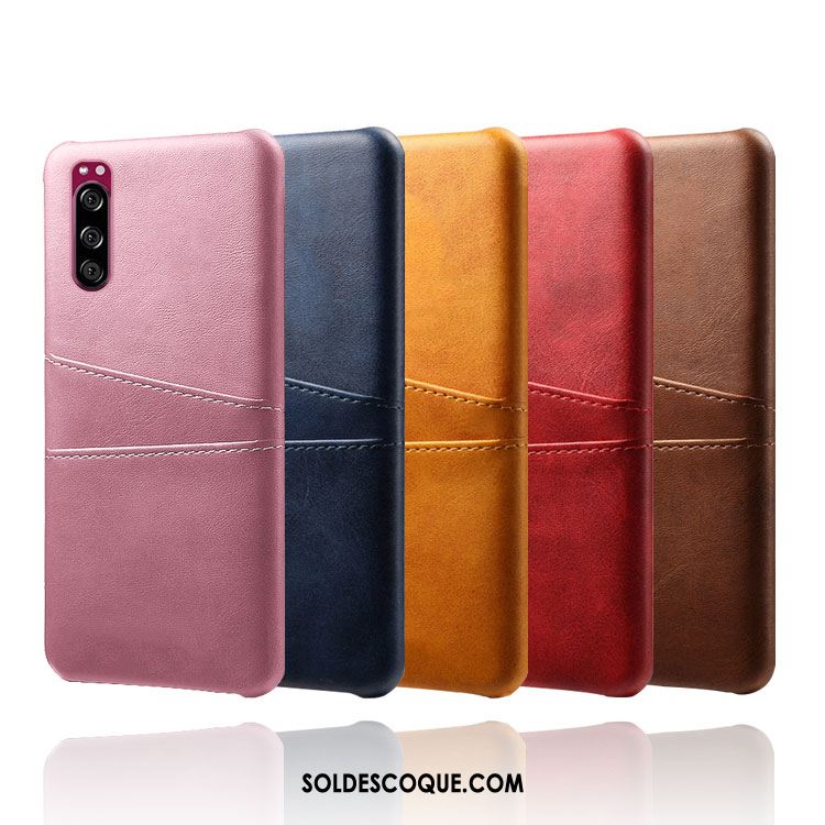 Coque Sony Xperia 5 Carte Business Qualité Incassable Cuir Soldes