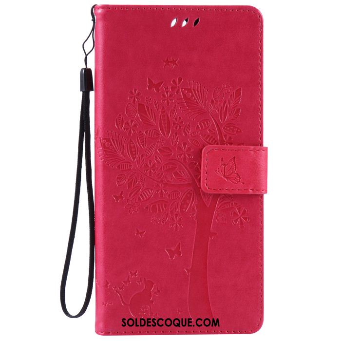 Coque Sony Xperia 5 Fluide Doux Étui Rouge Étui En Cuir Protection Pas Cher