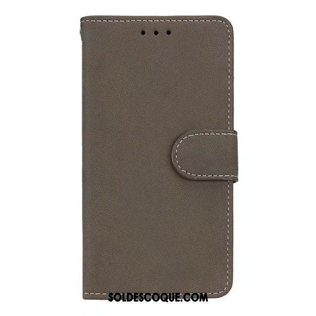 Coque Sony Xperia E5 Simple Business Carte Portefeuille Délavé En Daim En Vente