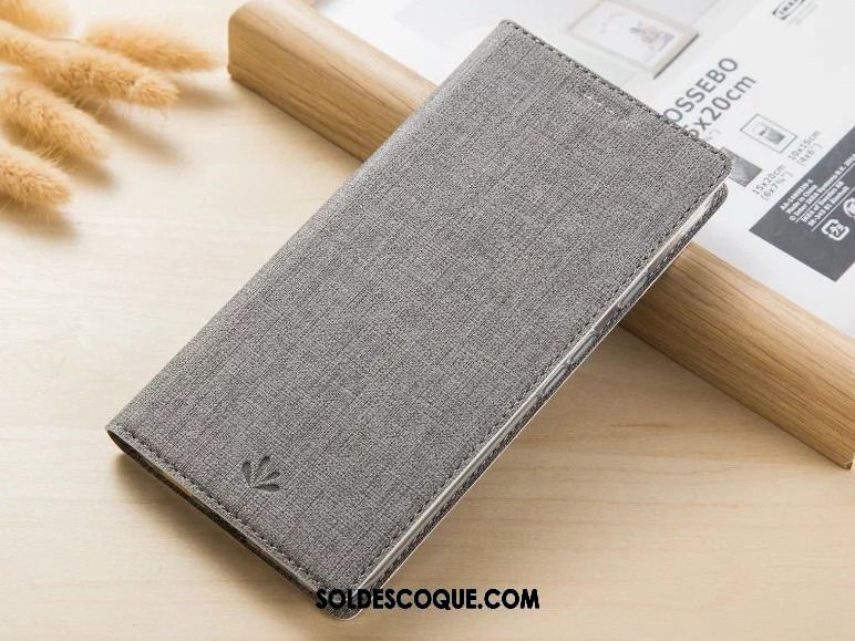 Coque Sony Xperia Xa Fluide Doux Carte Étui En Cuir Boucle Magnétique Gris En Vente