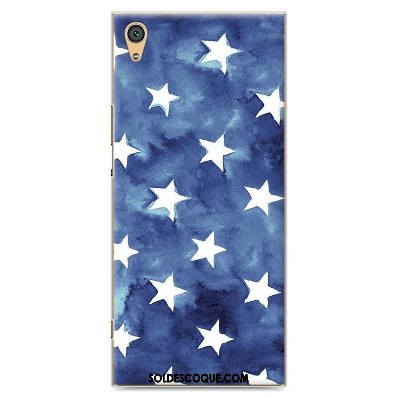 Coque Sony Xperia Xa1 Peinture Dessin Animé Bleu Étui Difficile En Vente