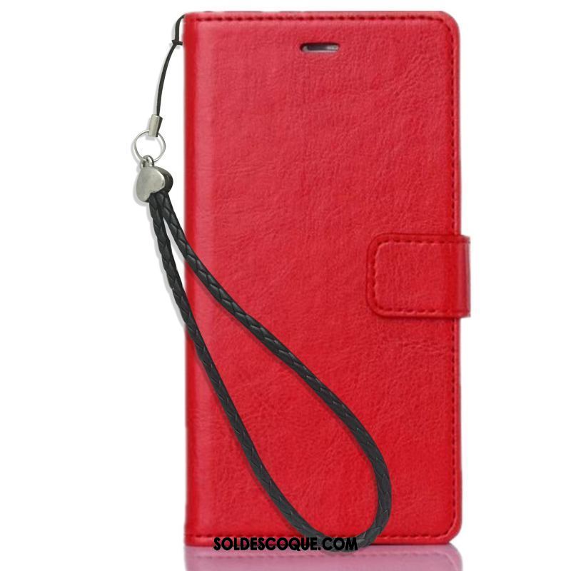 Coque Sony Xperia Xa1 Portefeuille Étui Rouge Étui En Cuir Téléphone Portable Soldes