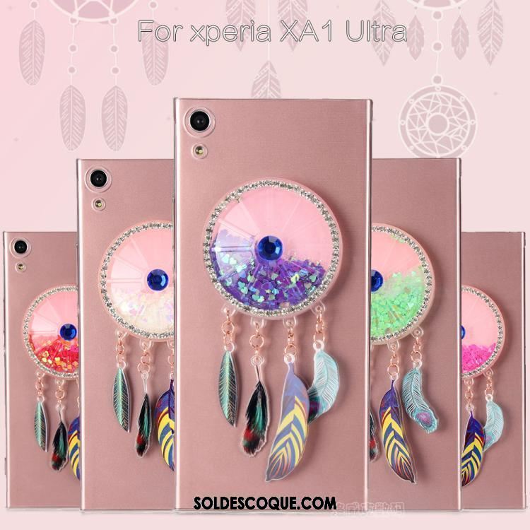 Coque Sony Xperia Xa1 Ultra Très Mince Quicksand Rose Silicone Transparent En Ligne