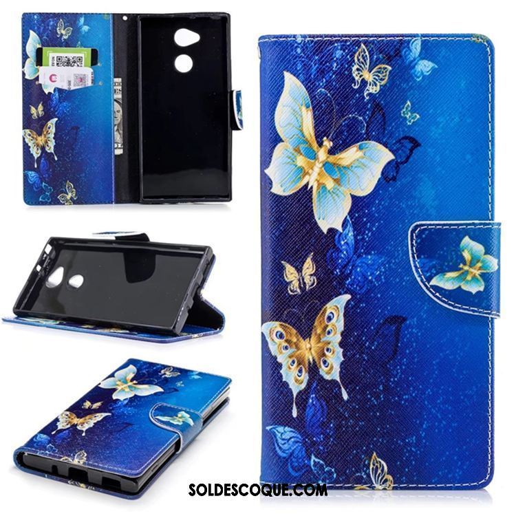 Coque Sony Xperia Xa2 Bleu Fluide Doux Silicone Protection Étui Pas Cher