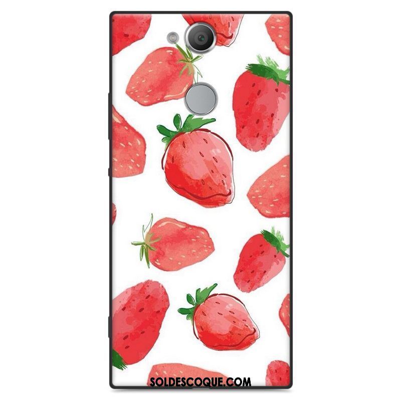 Coque Sony Xperia Xa2 Plus Délavé En Daim Étui Téléphone Portable Fluide Doux Rouge Pas Cher