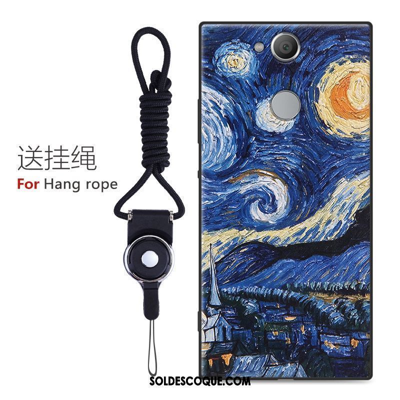 Coque Sony Xperia Xa2 Plus Téléphone Portable Incassable Délavé En Daim Dessin Animé Gaufrage Pas Cher