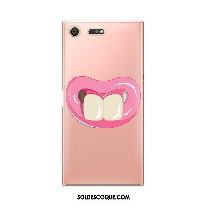 Coque Sony Xperia Xz1 Compact Rose Fluide Doux Étui Personnalisé Très Mince Pas Cher