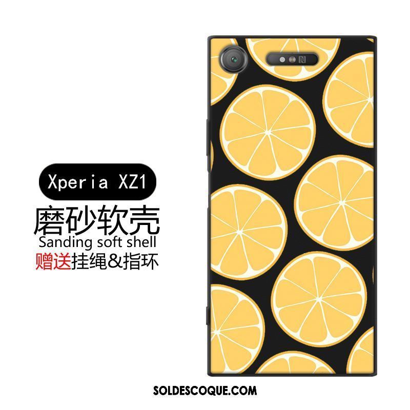 Coque Sony Xperia Xz1 Créatif Tout Compris Téléphone Portable Jaune Charmant Soldes