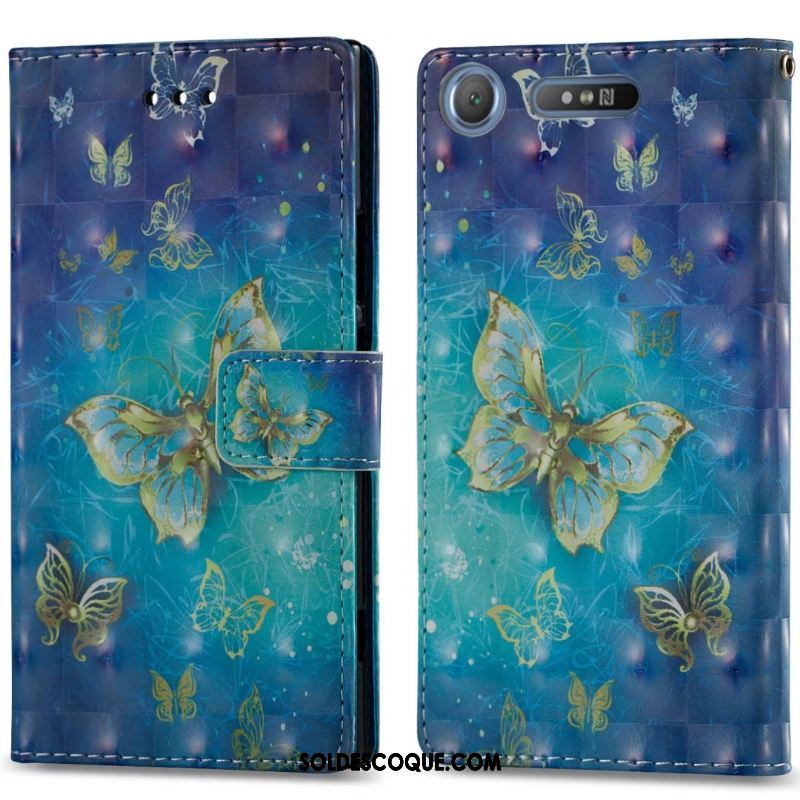 Coque Sony Xperia Xz1 Papillon Étui Peinture Coque En Silicone Fluide Doux En Ligne